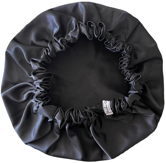 Black Satin Bonnet