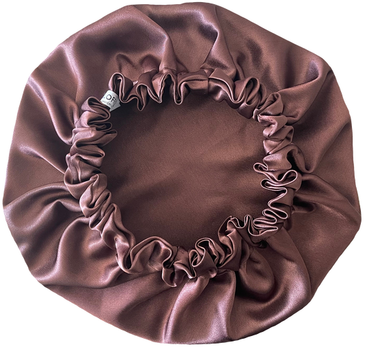 Chocolate Satin Bonnet