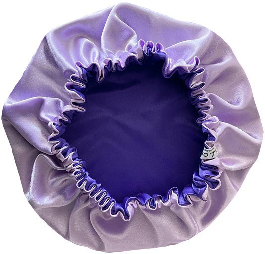 Purple Amethyst Reversible Satin Bonnet
