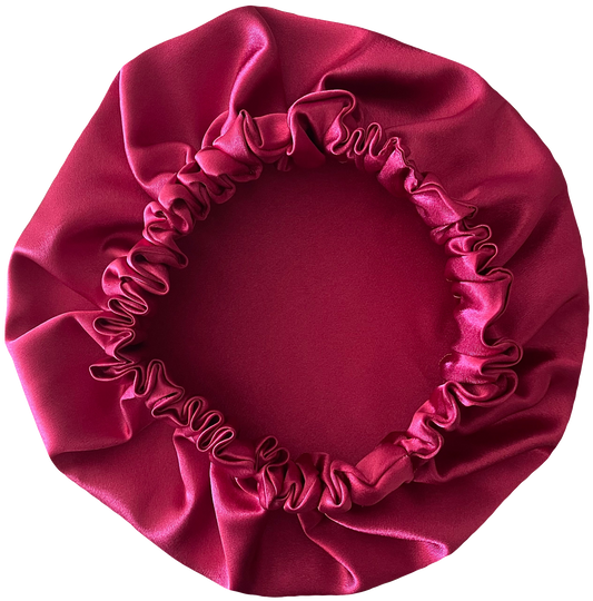 Wine Red Satin Bonnet
