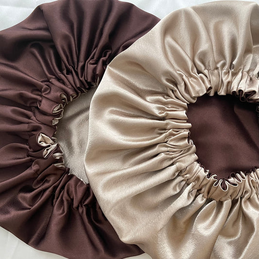 Dulce de Leche Reversible Satin Bonnet